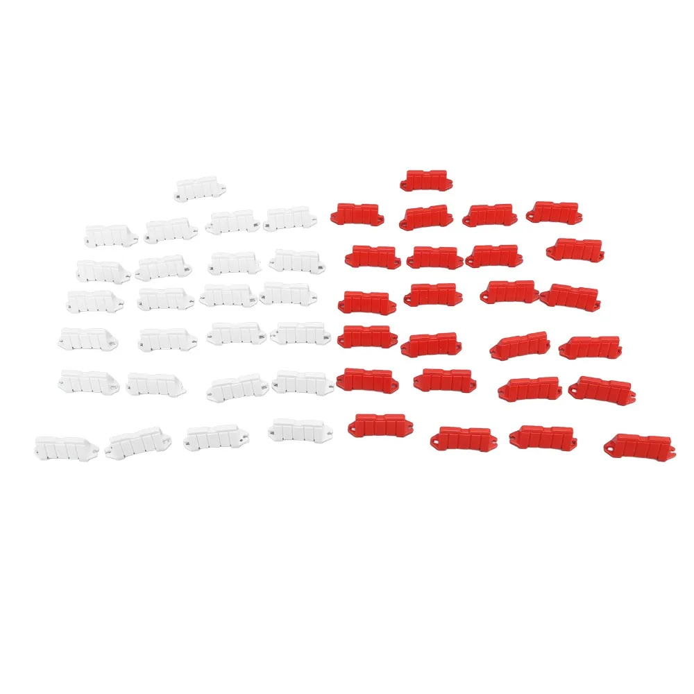 300Pcs Plastic RC Road Track Barriers Anti-Scratch Red and White Drift Field Fence RC Decorative Accessories RC Car Racing Track
