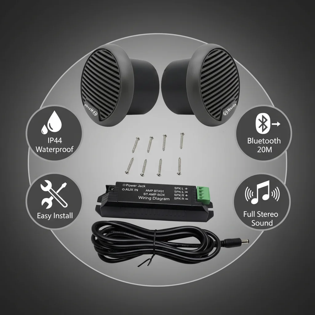 

Herdio 3 Inch 140W Boat Bluetooth Speaker Waterproof Stereo Outdoor Mini Loudspeaker System For ATV UTV Motorcycle Outdoor