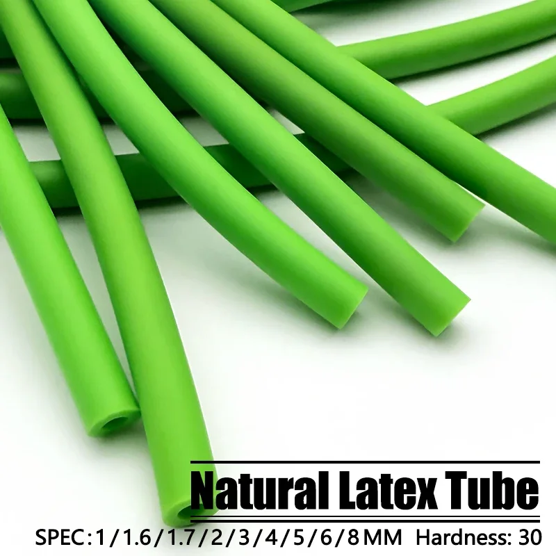 Green Natural Latex Tube 1.6-8mm 1-5M High Elasticity High Resilience Strong Tensile Rubber Hose for Slingshot & Craft Making