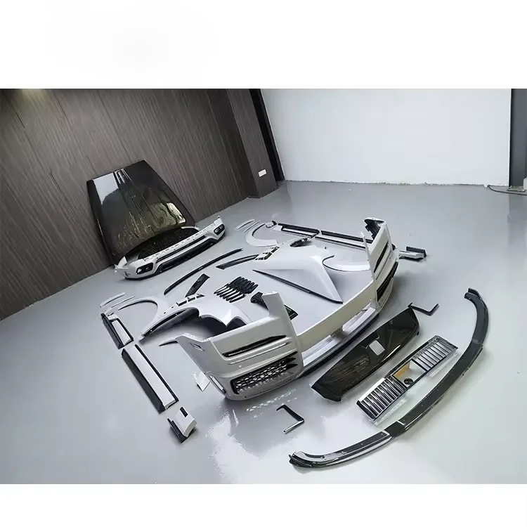 MSY نمط الألياف الزجاجية N مزورة ألياف الكربون مجموعة كاملة الجسم أطقم الجبهة الشفاه الناشر الوفير المصدات ل رولز رويس كولينان