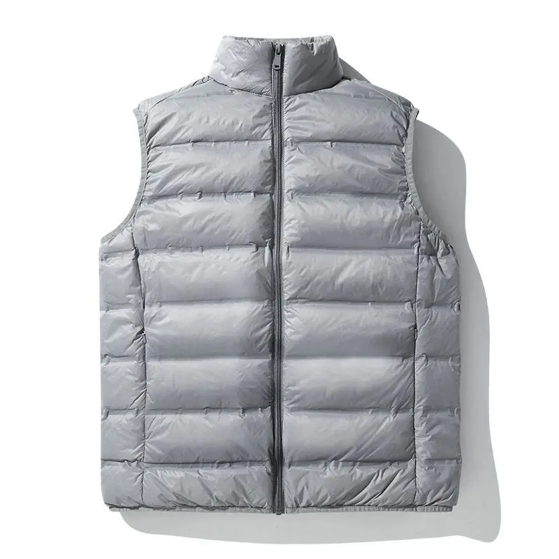 

Осень-зима, легкий свободный крой, пуховый хлопковый жилет с воротником-стойкой для мужчин, теплый повседневный воротник, джет, внутренняя и внешняя одежда