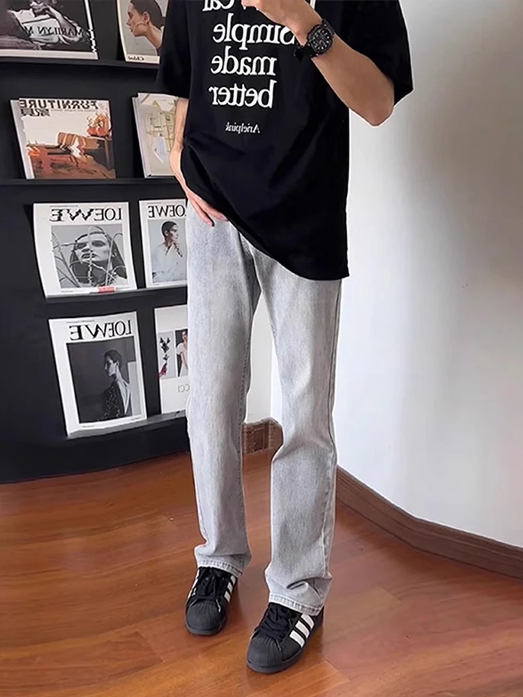 

Waed e ey Denim Jeans Men's High Waist Slim Fit Elastic Straight Leg Jeans Autumn Wear Youth Faion Cotton Polyester...
