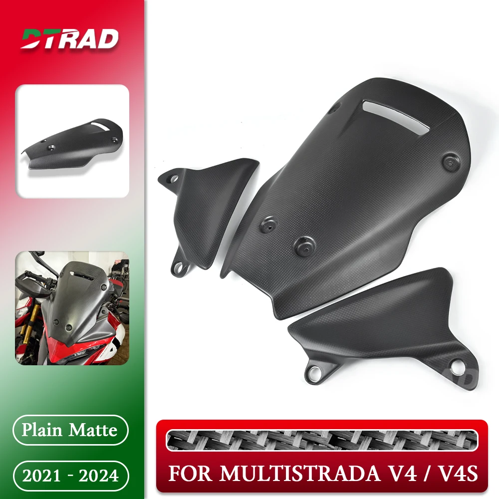 For DUCATI Multistrada V4 V4S 2021- 2024 RS Sport Rally Pikes Peak Carbon Fiber Accessories Front Windshield Side Panels Fairing
