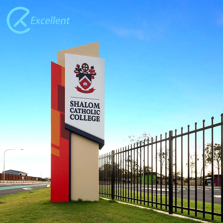 في الهواء الطلق الإعلان مول بلازا التوجيه Led الطوطم ثلاثية الأبعاد عرض مضيئة Wayfinding عمود تسجيل اتجاهي علامة الطوطم #4