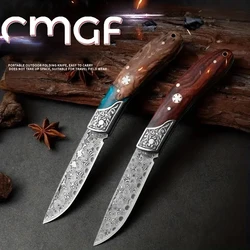 Portable Kitchen Knife Advanced Multi-purpose Damascus steel: perfect for peeling fruit KR9195