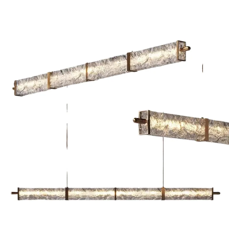 

Italian light luxury restaurant chandelier, post-modern simple high-end bar table creative personality long lamp