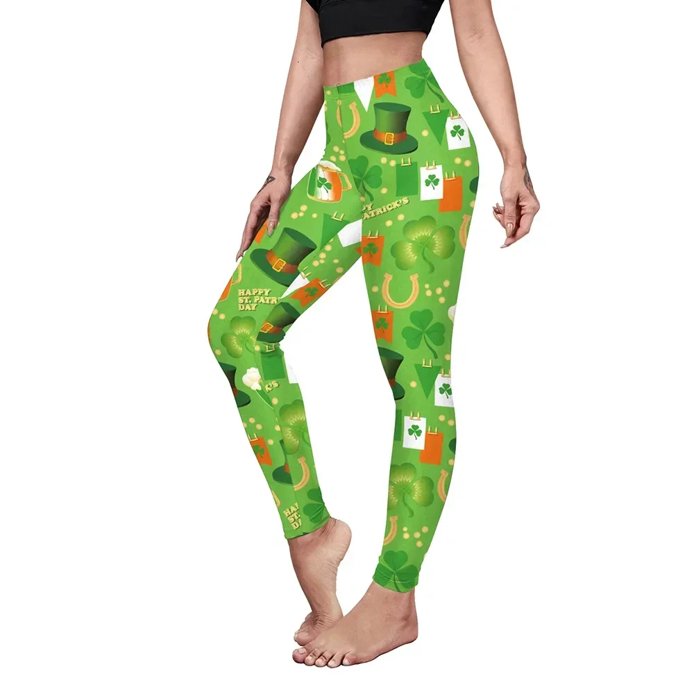 แฟชั่นผู้หญิง St. Patrick's Day Legging เซ็กซี่ยืดกางเกงขายาวเทศกาลไอริชฟิตเนสข้อเท้ากางเกงเสื้อผ้าสตรี
