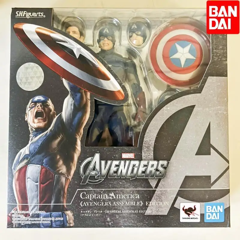 

Original Bandai Shf The Avengers 1 Captain America Assembled 6-inch Action Figure Collection Model Toys to Friend Gifts