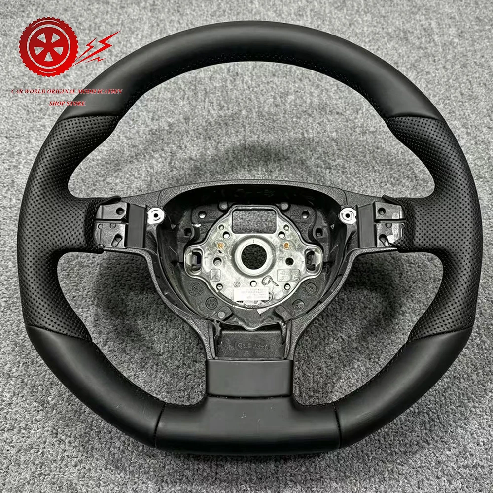 For VW Golf 5 MK5 GTI Passat B6 Semi Perforated Leather Steering Wheel — 2
