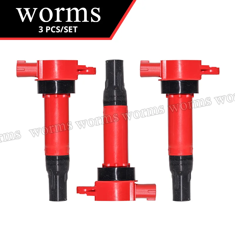 Worms High Performance Ignition Coil 3PCS Set Racing For 08-15 Smart Fortwo Passion 1.0L 1832A028 FK0343