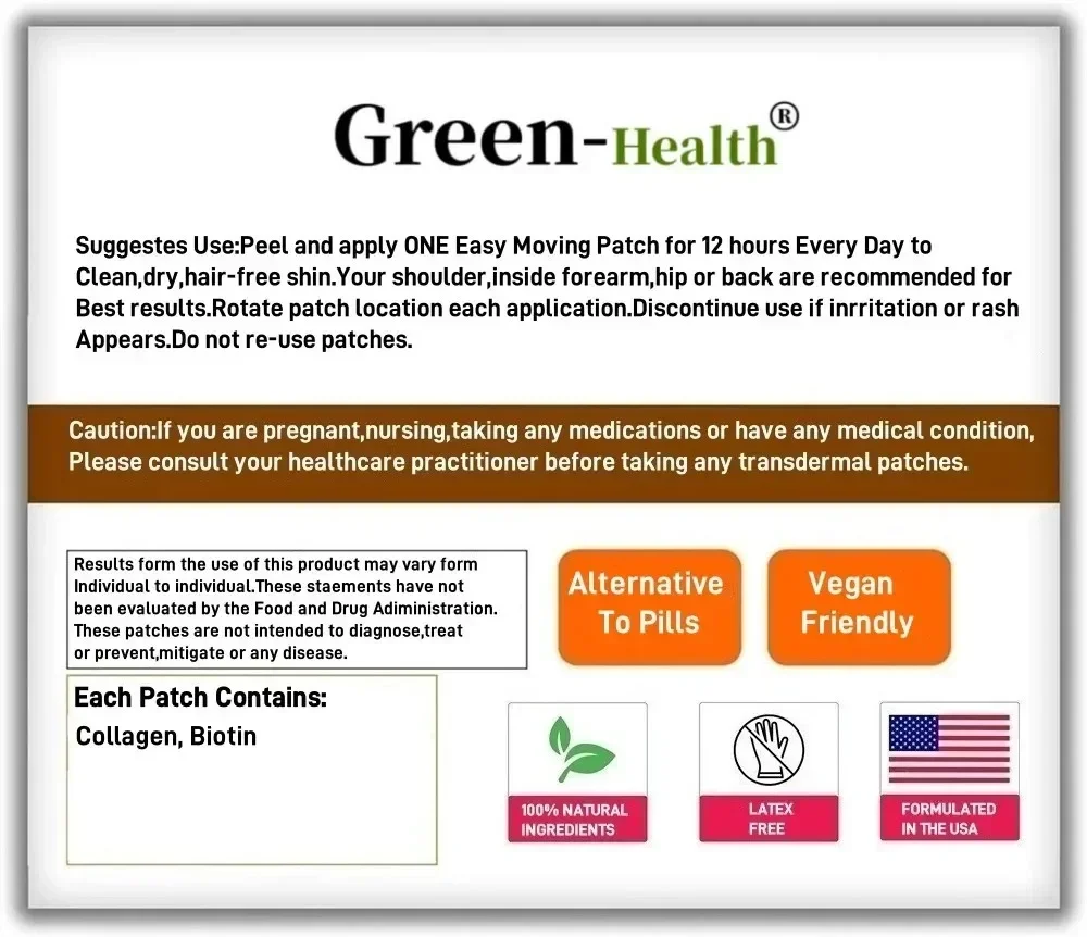 Patch Multi Kolagen Transdermal Mendukung Kesehatan Kulit, Rambut, Kuku, Sendi dan Tulang-30 Patch