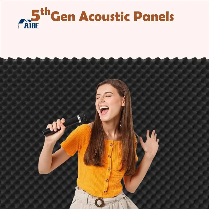 

A18E-24 упаковки самоклеящихся 1,5x12x12 дюймов звукоизоляционный ящик для яиц из акустической пены, звукоизоляционные настенные панели для дома и студии