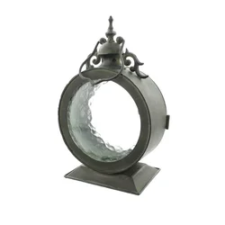 Indoor Outdoor Decorative Vintage Metal Glass Hurricane Candle Lantern