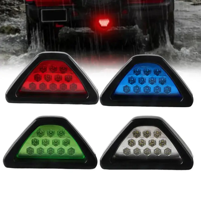 12V Car Triangle LED Brake Light Red LED 3rd Rear Bumper Tail Stop Strobe Light Universal Car Center Brake Lights Accessories