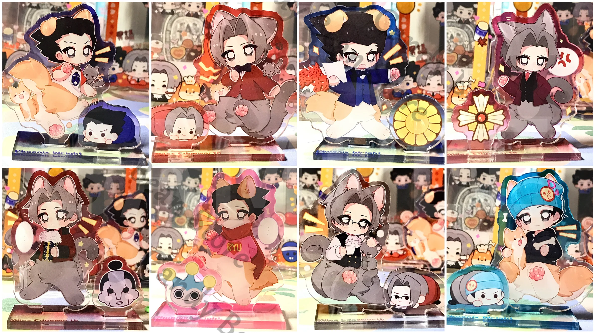 

Anime Ace Attorney Phoenix Wright Miles Edgeworth Cosplay Acrylic Dual Plug Figure Stand Cartoon Standing Sign Indicative Board