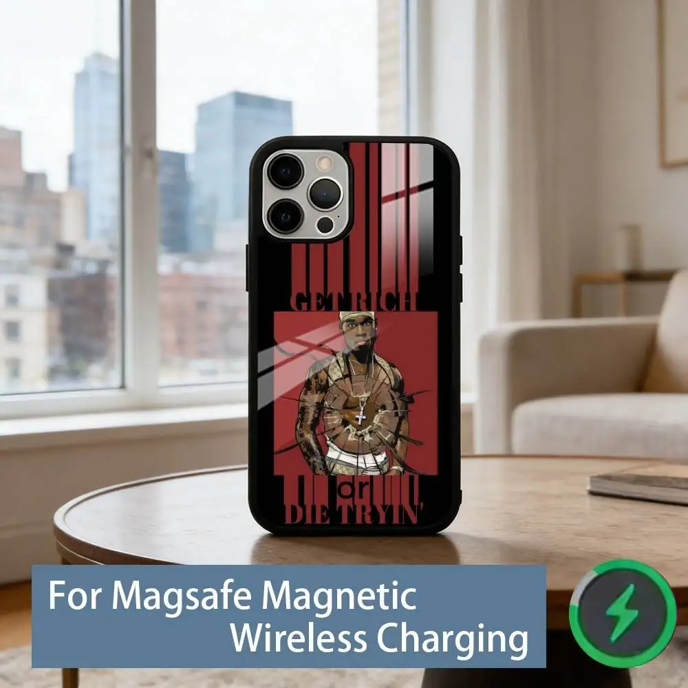 50 Cent Rapper Phone Case For iPhone17,16,15,14,13,12,11 Plus,Pro Magnetic with Magsafe Wireless Charging 2