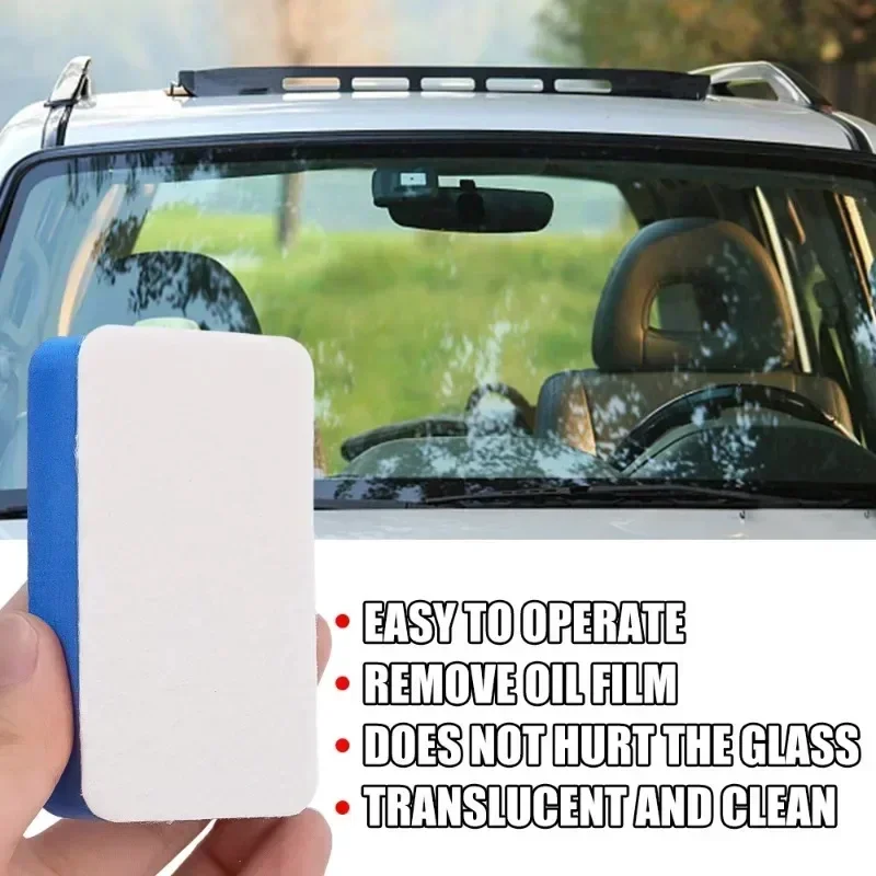 Car Glass Oil Film Removal Sponge Wipe Windshield Rear View Mirror Stain Cleaning Wool Felt Brush Auto Detailing Accessories