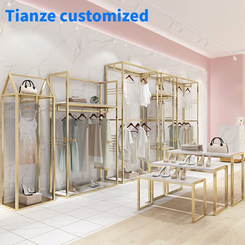 （customized）clothing rack apparel retail nesting table clothes shelving garment display rack clothing store furniture