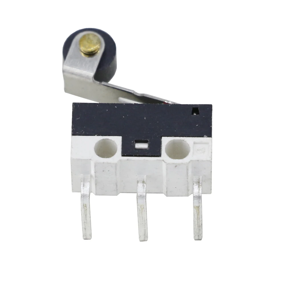 10 PCS Small Limit Microswitch Car Switch with Scroll Wheel Microswitch Curved Foot Arc Handle Microswitch Mouse Switch