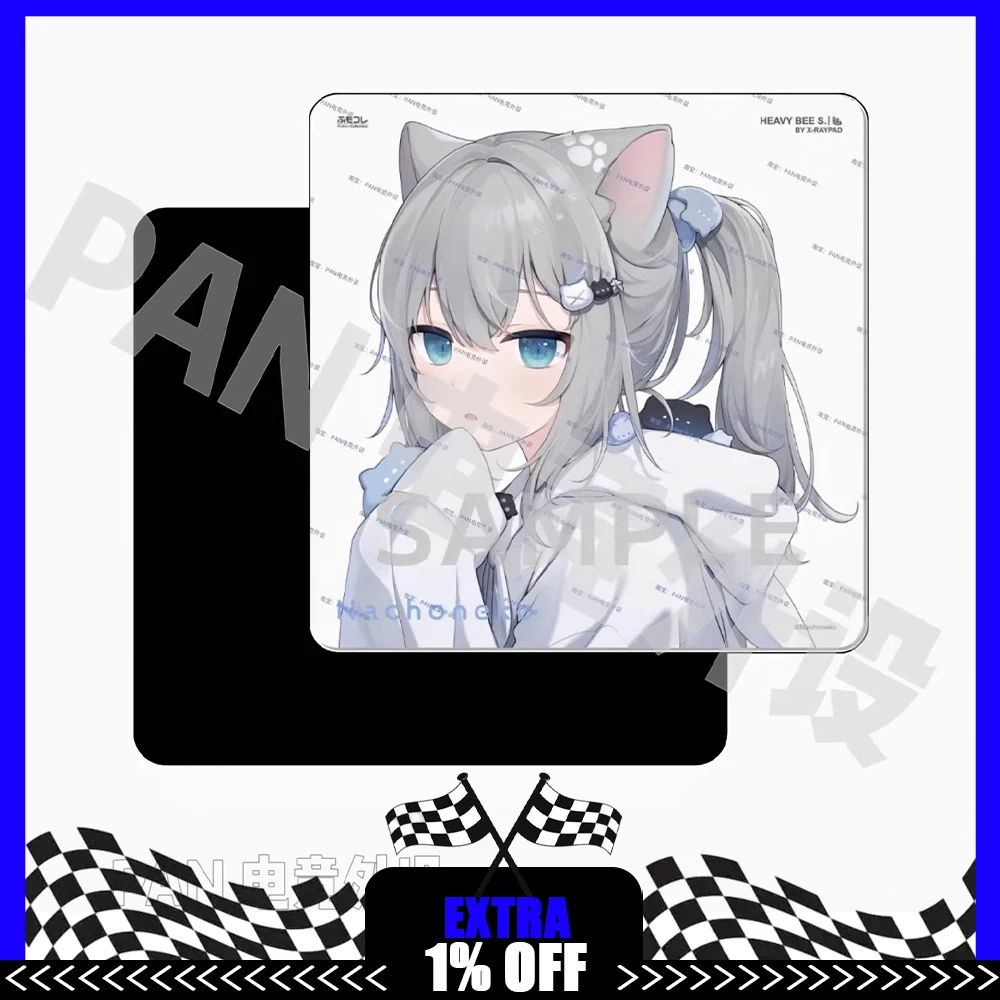 PAN Esports Nachoneko Glass Mousepad FPS Smooth and Speed Mouse Pad Coating and Full Coverage Primer For APEX CSGO PC Gamer