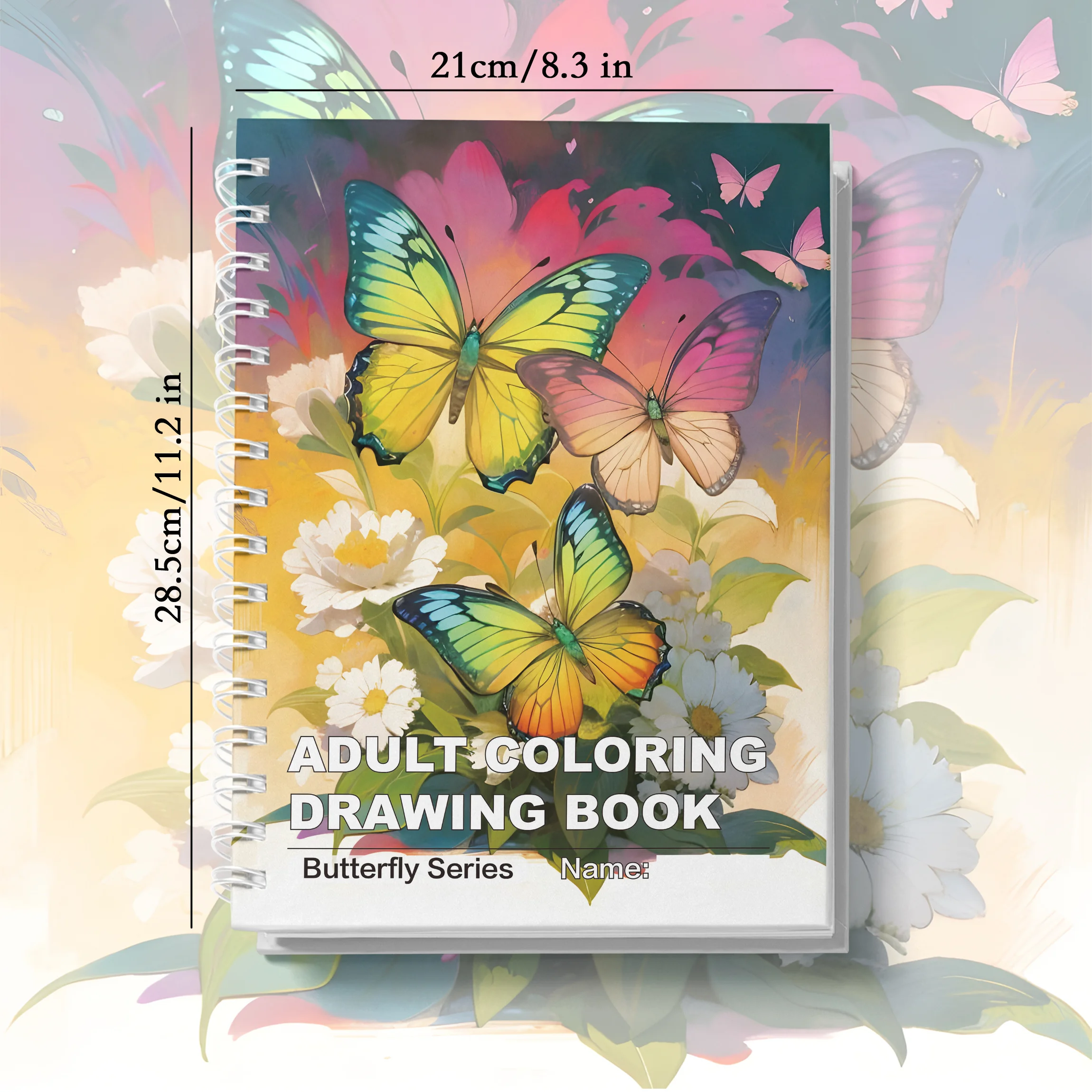 1 Pc Butterfly Theme Adult Coloring Book, Thick Paper Quality, Warm Hearted Gift