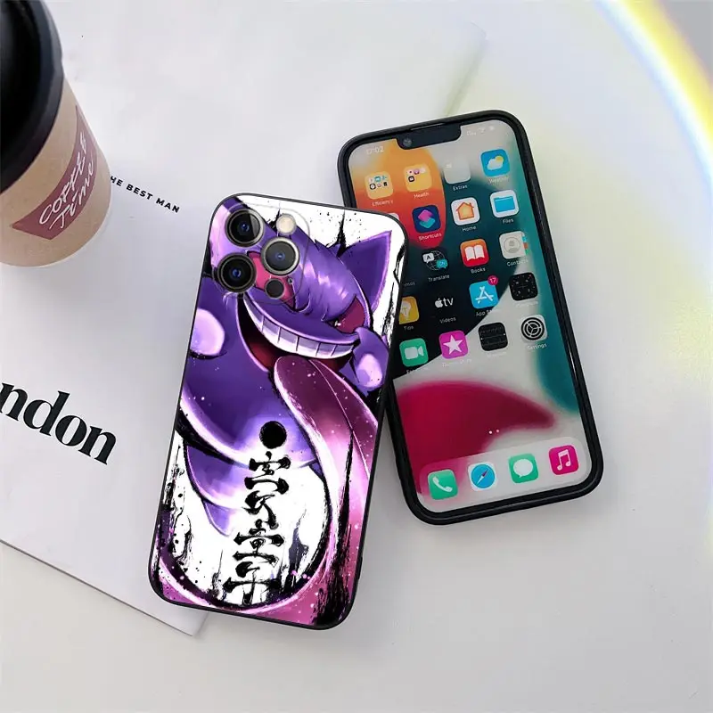 Pokemon Gengar Sylveon Anime Phone Case for iPhone 11 15 Pro Max Case Coque 14 Plus 13 Pro 12 Mini 11 X XR 7 8 SE TPU Soft Cover