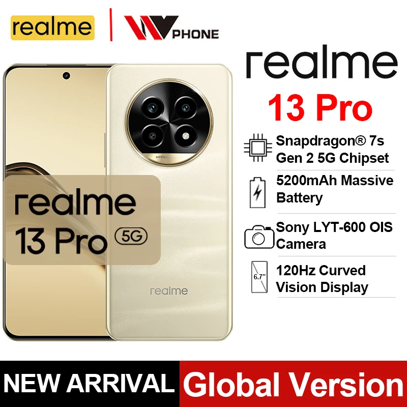 

Смартфон Realme 13 Pro Snapdragon 7s Gen 2 5G Чипсет Sony LYT-600 OIS Камера 120 Гц Изогнутый дисплей AI Imaging Аккумулятор 5200 мАч