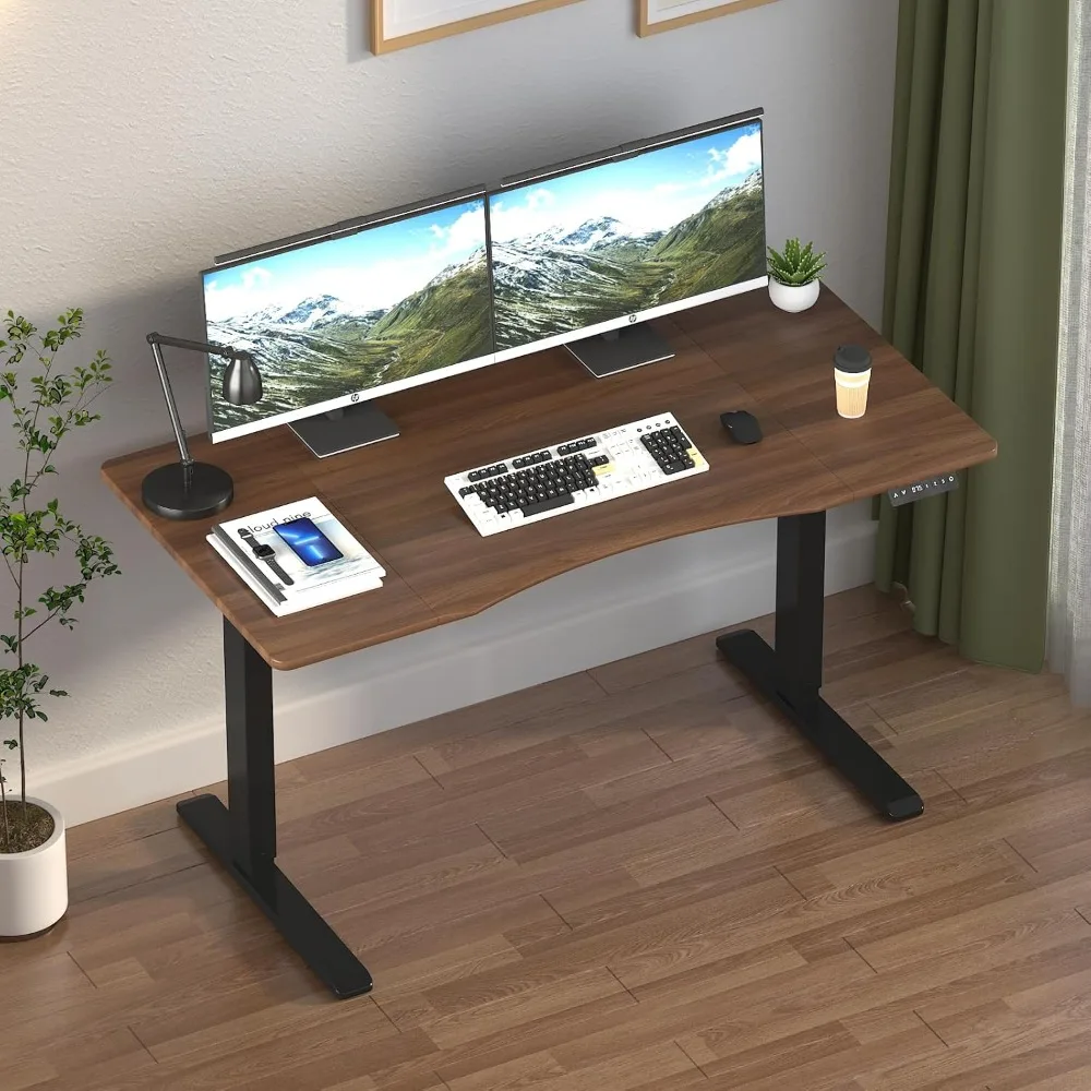 

Dual Motor Height Adjustable Electric Standing Desk, 55x28 Inches Electric Standing Desk, Sit and Stand Home Office Desk