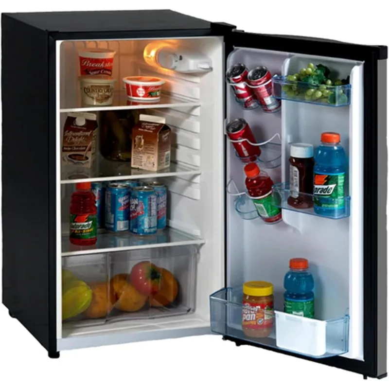 Avanti AR44 4.4 cu. ft. Compact Refrigerator, in Stainless Steel, Black
