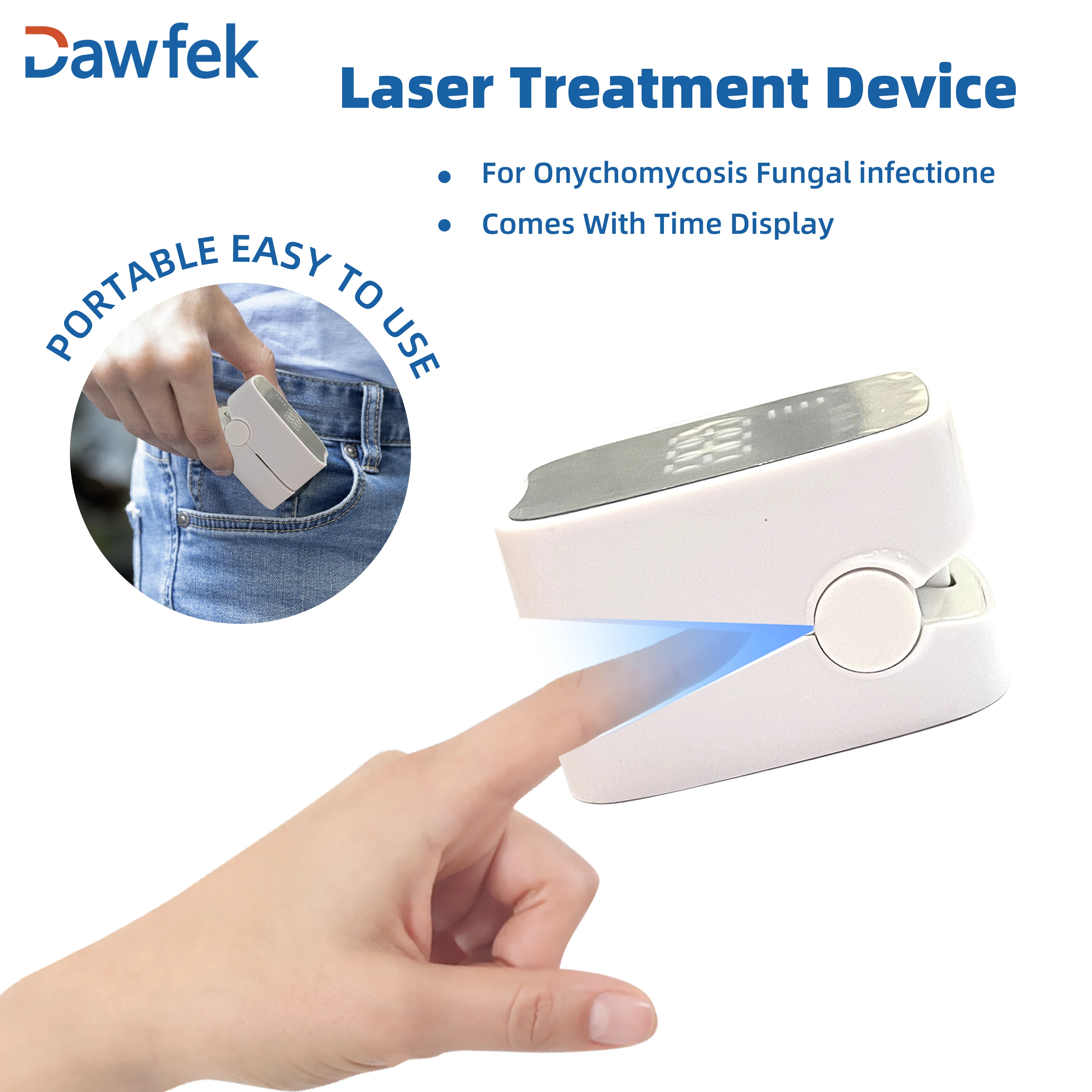 

Dawfek Nail Fungus Laser Device 470nm 905nm Toenail Laser Therapy Machine Anti Fungal Laser Equipment for Onychomycosis USB