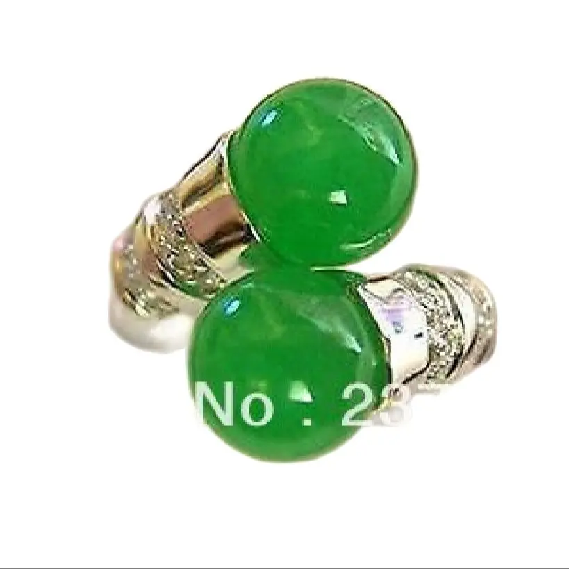 

Wholesale price Beautiful Tibet natural green stone ring size 7-9