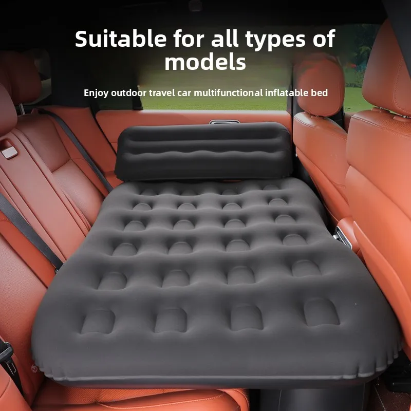 

Car Inflatable Bed with Auto Pump Multi Function Camping Air Mattress and LED Light for Backseat Travel Camping Emergency Use