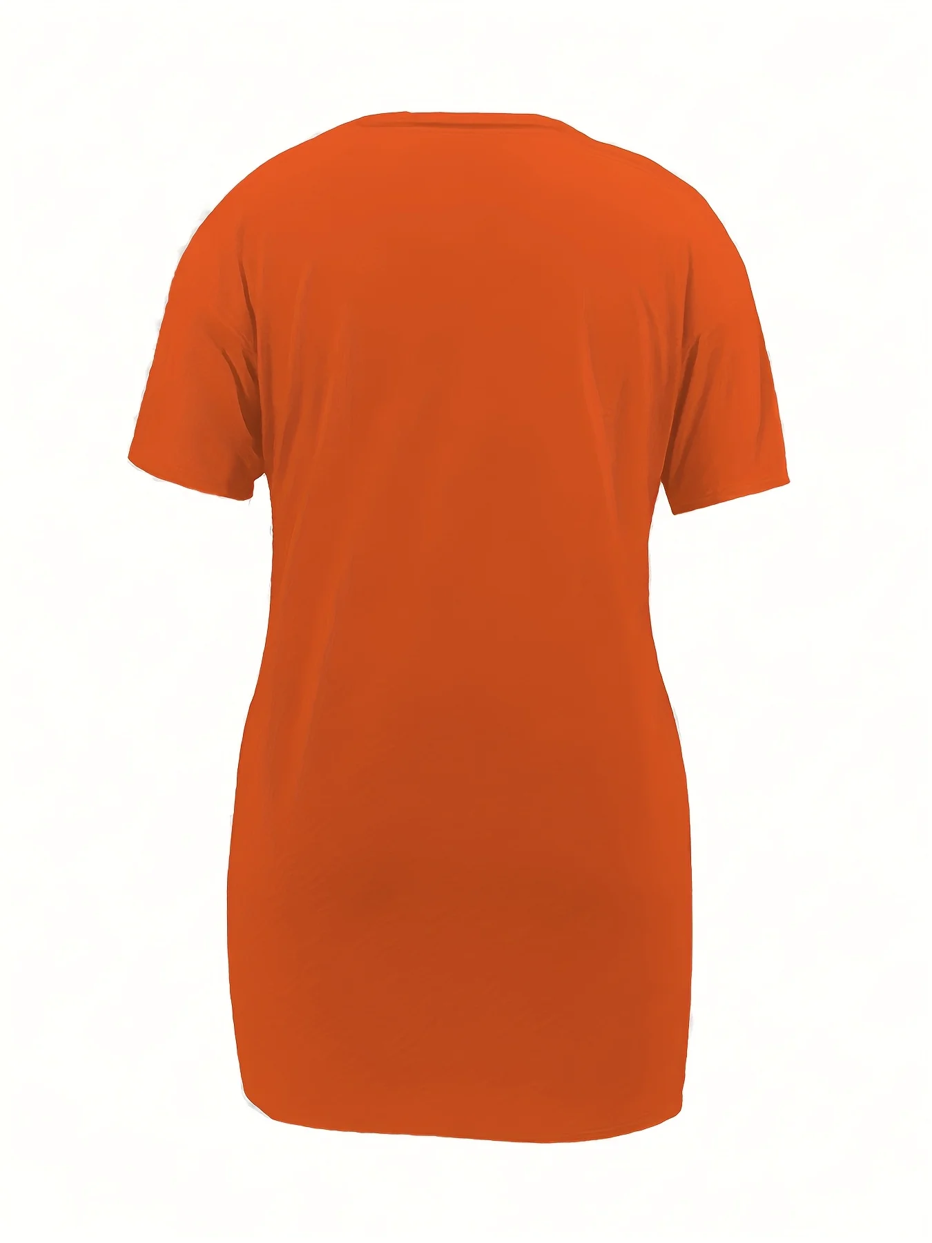 Stilvolles Plus-Size-T-Shirt-Kleid mit Seitenschlitzen für mühelosen Chic-Look – Detail 14