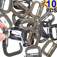 5/10pcs Plasctic Shackle Carabiner D-ring Clip Molle Webbing Backpack Buckle Snap Lock Grimlock Outdoor Hiking Camping Gear