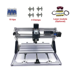 Paquete desmontado Mini CNC 3018 PRO máquina de grabado de escritorio DIY Mini enrutador CNC con Control GRBL corte de grabado láser opcional