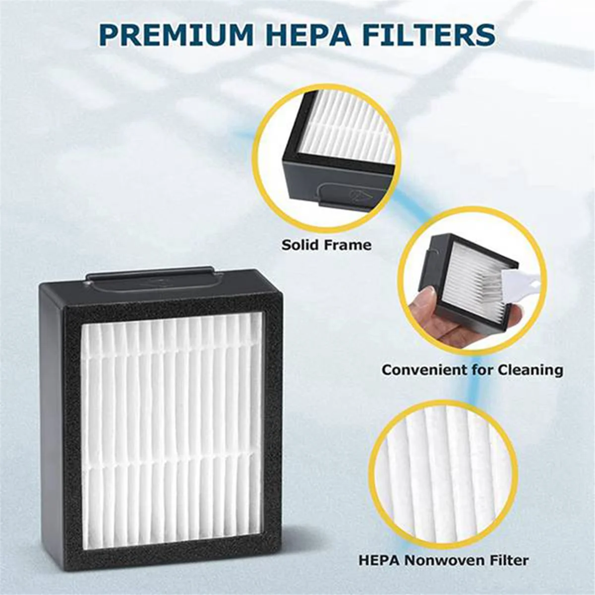 3Pcs Replacement HEPA Filter for iRobot Roomba Series:E5 E6 E7 I1 I3 I4 I5 I6 I7 I8 J7 Vacuum Cleaners(NOT for J7+)