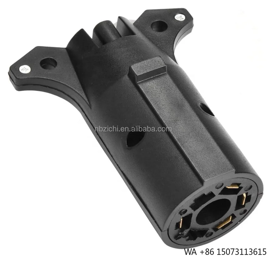Trailer Adapter 7 Way to 4 Pin American Style Trailer Light Connector 7Pin to 4Pin Flat Blade RV Plug Flat Coiled Wiring Harness