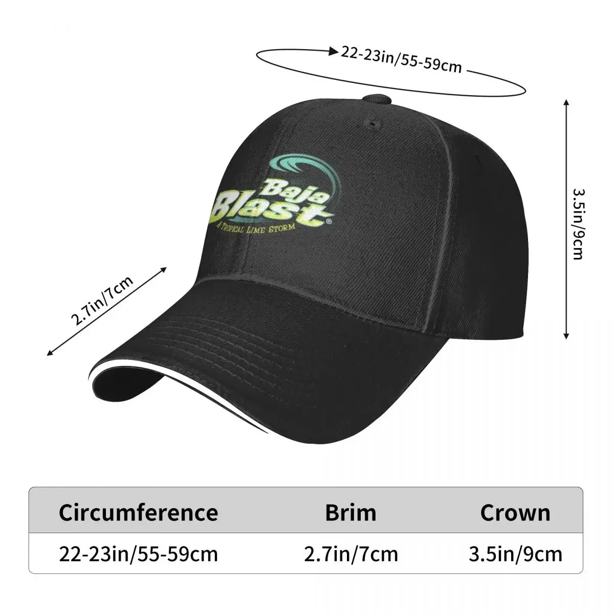 Baja Blast Plain Logo Cap Casual Baseball Caps Adjustable Hat Hip Hop Summer Unisex Baseball Hats Customizable Polychromatic