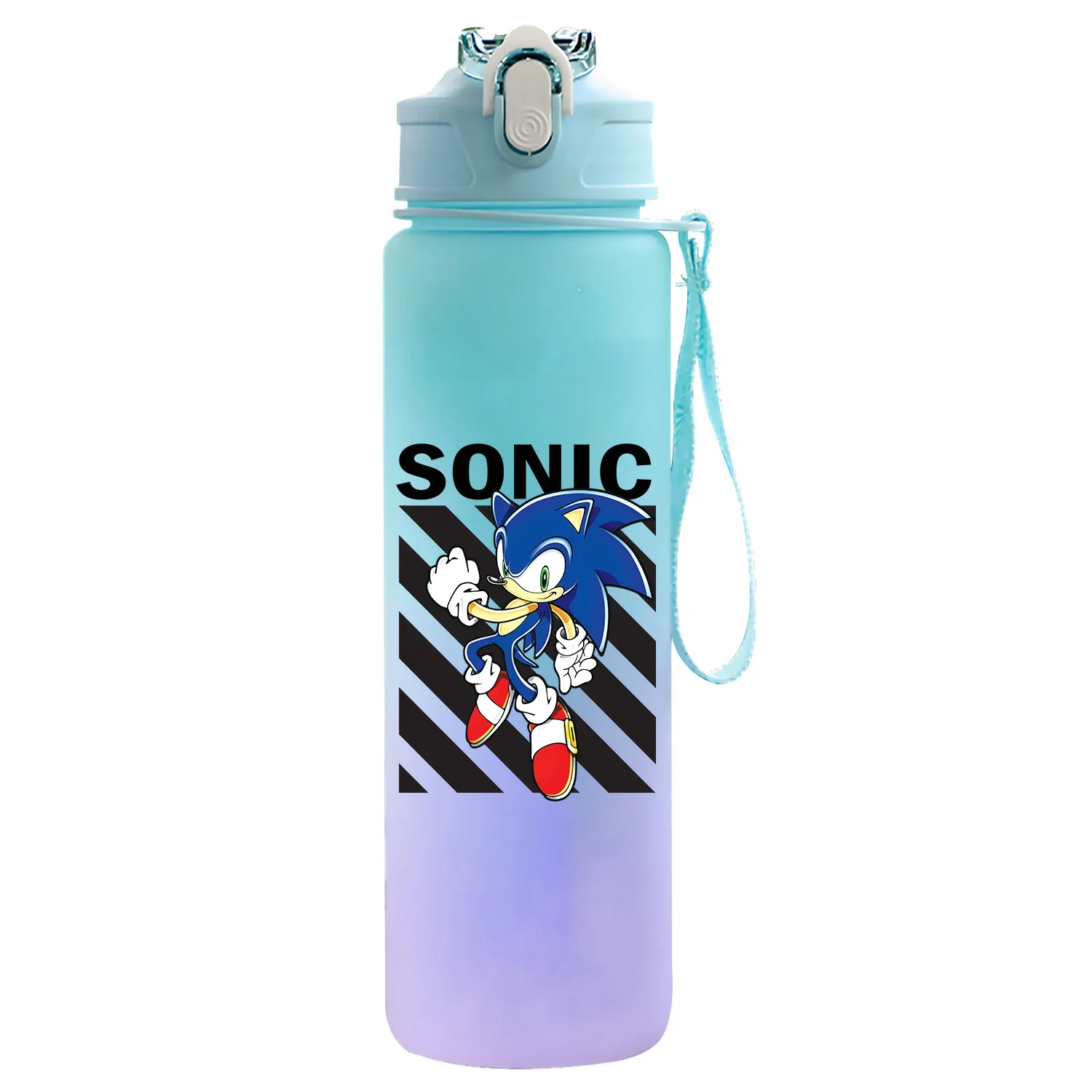 Bottiglia d'acqua con stampa Sonic The Hedgehog da 750 ml, grande capacità, potabile, portatile, per la scuola domestica, per sport all'aria aperta, tazza d'acqua, regalo per bambini