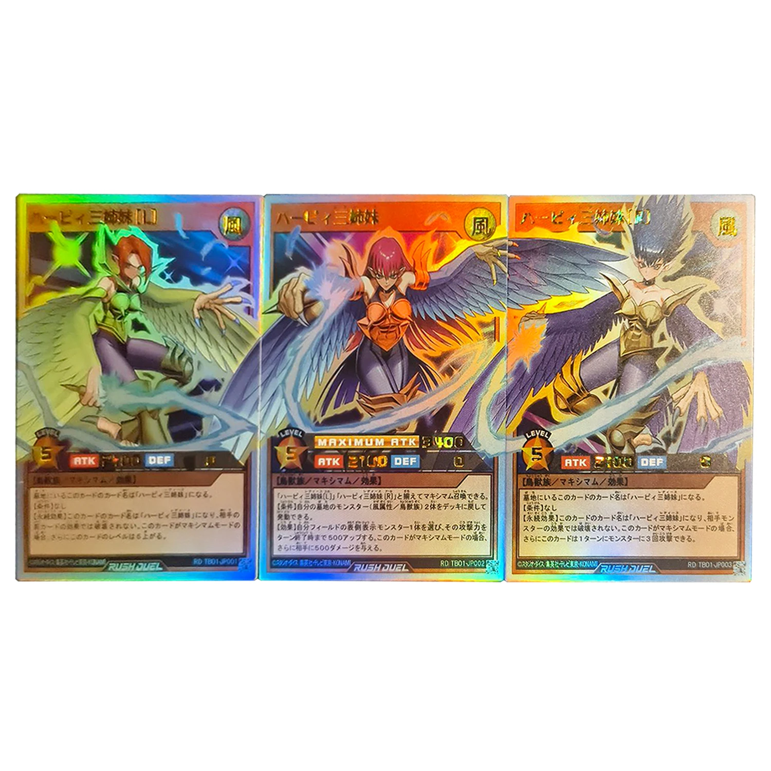 

59X86 мм, 3 шт./компл., самостоятельная работа Yu-Gi-Oh! Женская коллекционная карта Harpies' Hunting Ground, цветная флэш-карта в стиле аниме, подарочные игрушки
