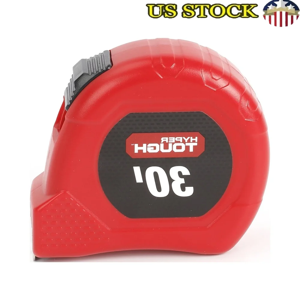 

30ft Measuring Tape Locking Blade Accurate Scale Professional Tool with Belt Clip Nylon Smooth Operation Easy Measurement