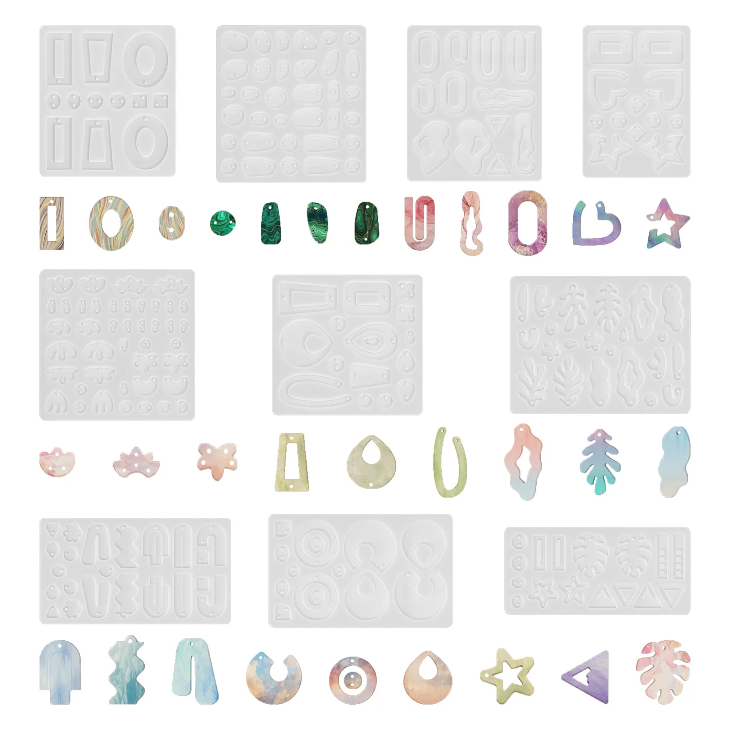 Cute Earring Silicone Mold DIY Jewelry Pendant Making Resin Molds Charms Keychain Necklace Earring Casting Tools Creative Craft