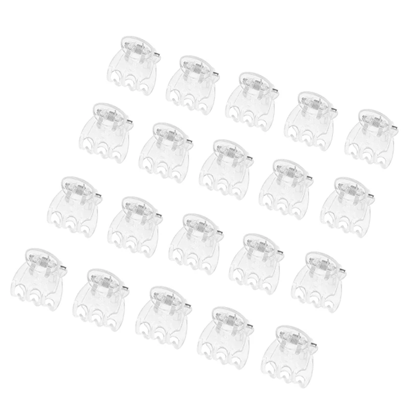 100Pcs 투명 정원 식물 클립 투명 플라스틱 6-발톱 난초 클램프 꽃 등반 줄기 장식 지원 고정 장치