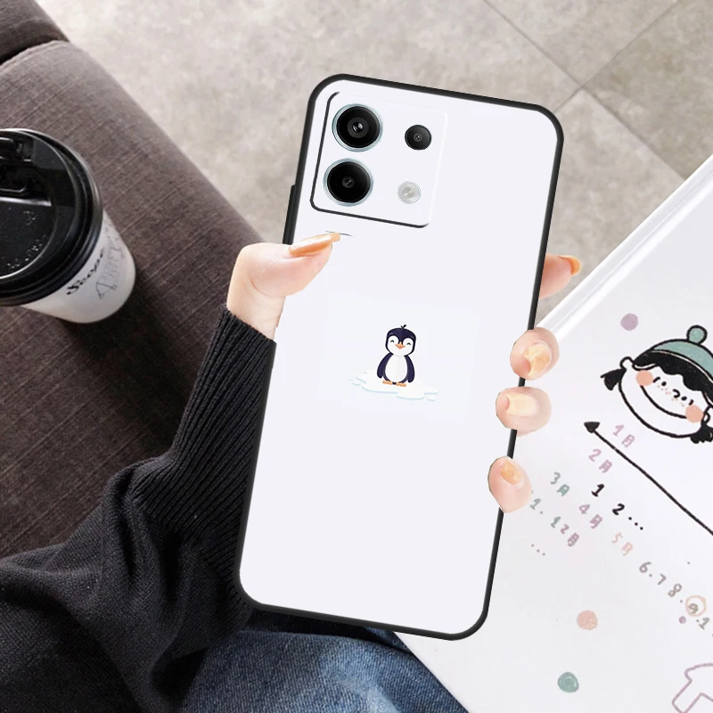 かわいいペンギンカバー Xiaomi Redmi Note 14 Pro 9 10 11 12 13 Pro 11S 12S ケース Redmi 14C 12C 10C 13C用