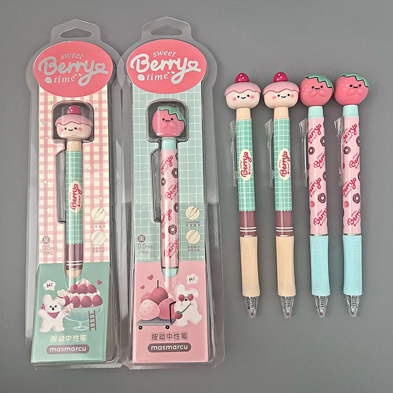 

Гелевая ручка Sweet Berry Time Press, японская милая быстросохнущая ручка 0,5 мм с черными чернилами, пишущая ручка для студенческого экзамена, подарки на Хэллоуин