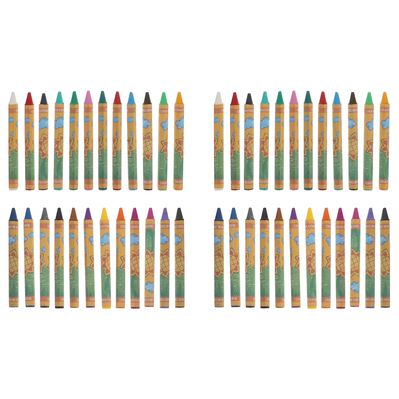 

48 Pcs Crayon Set Cartoon Colored Pens for Drawing Sketching Coloring Books Children's Painting Supplies