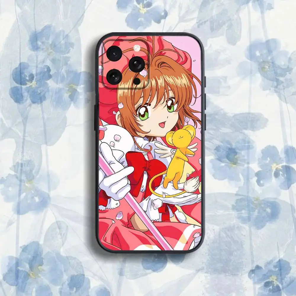 حافظة هاتف Cardcaptor-ES S-Sakura لهاتف iPhone 17,16,15,14,13,12,Pro,Max,Plus,E,SE4,Air,Mini Black Soft Box
