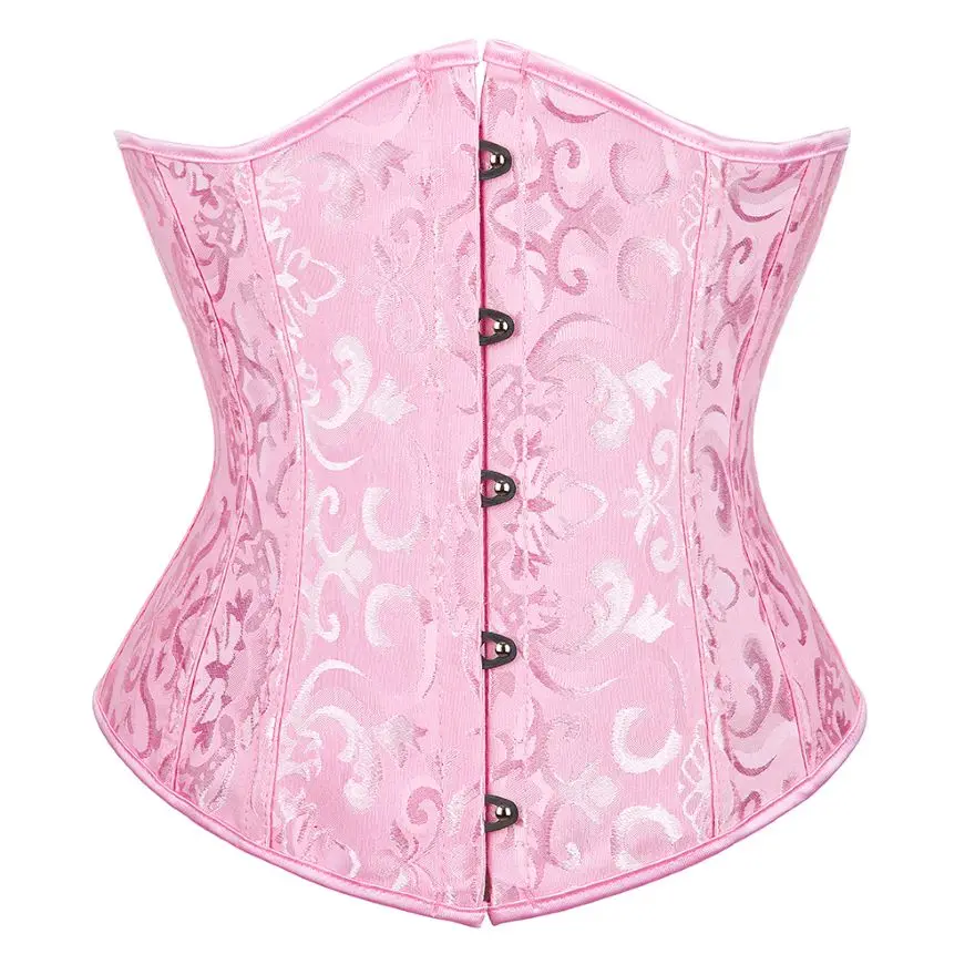 Sexy Gothic Underbust Corset Top For Women Body Shaper Waist Cincher Vintage Satin Lingerie Bustier Plus Size Fashion Corselet