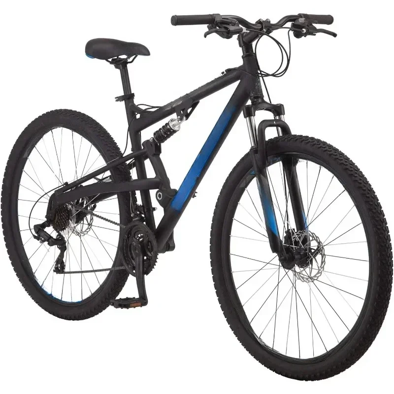 S29 Mens and Womens Mountain Bike, 29-Inch Wheels, Aluminum Frame, Dual-Suspension, Mechanical Disc Brakes