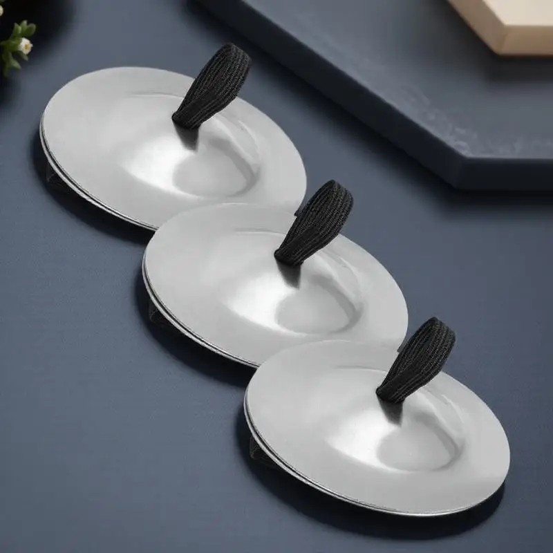 6 قطع من صنج الأصابع عالي الجودة، سهل الاستخدام، أداة قرع متينة لحفلات الرقص باللون الفضي #6